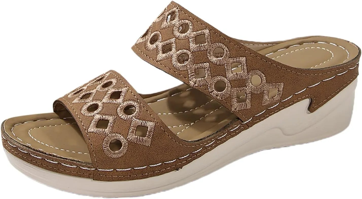 2024 Orthopedic Sandals for Women Dressy Damping Sole Upgradation Stretch Lightweight Sandals Arch Support
