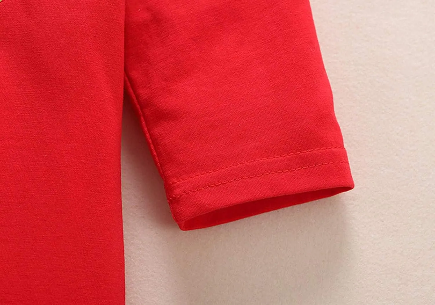 3PC Newborn Baby Girl Boy New Year Tang Suit Red Romper Bodysuit Hat Shoes Outfits