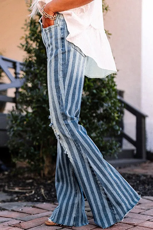 About That Night Striped Jeans