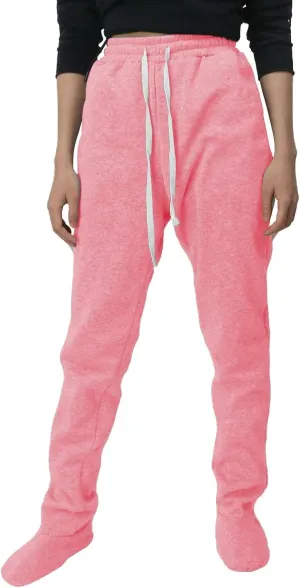 Adult Footed Sweatpants with Sherpa Fleece Lined Feet Soft and Warm Footing S-XXL