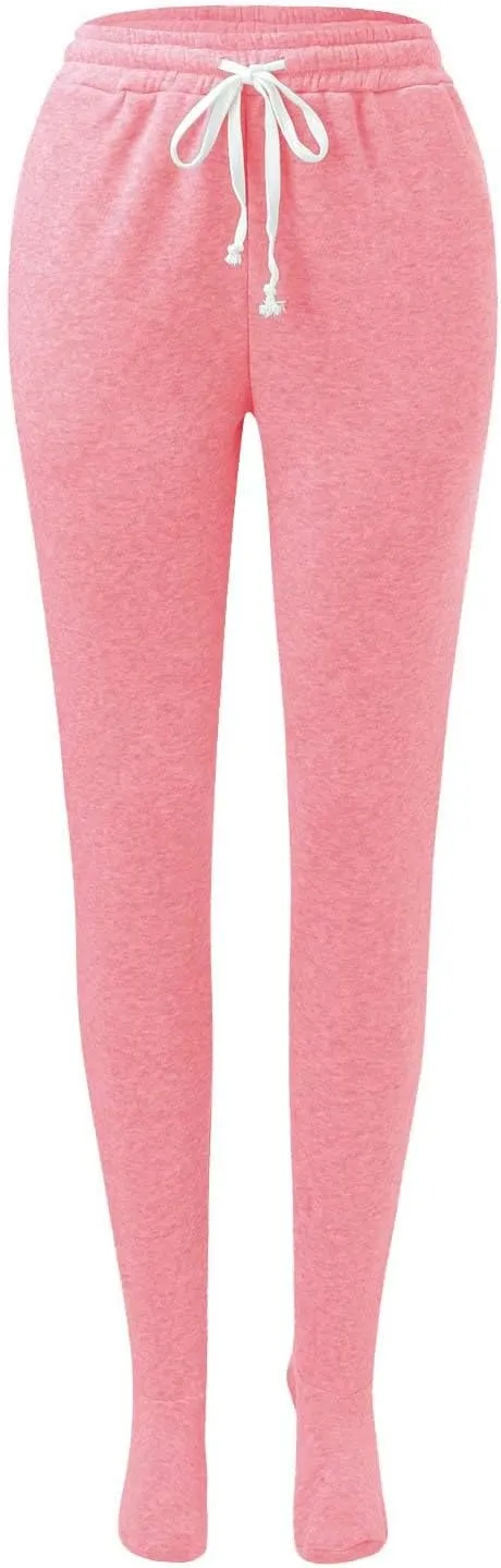 Adult Footed Sweatpants with Sherpa Fleece Lined Feet Soft and Warm Footing S-XXL