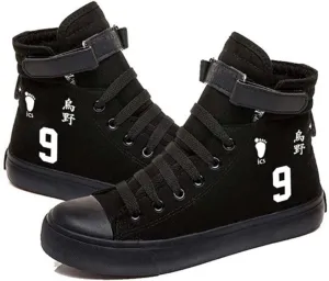 Anime Hinata Shoyo Shoes Kageyama Karasuno High School Volleyball Canvas Sneakers High Top Lace ups Shoes