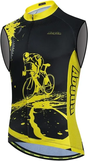 Aogda Sleeveless Cycling Jerseys Men Bike Shirts Team Biking Tops Bicycle Clothing Vests