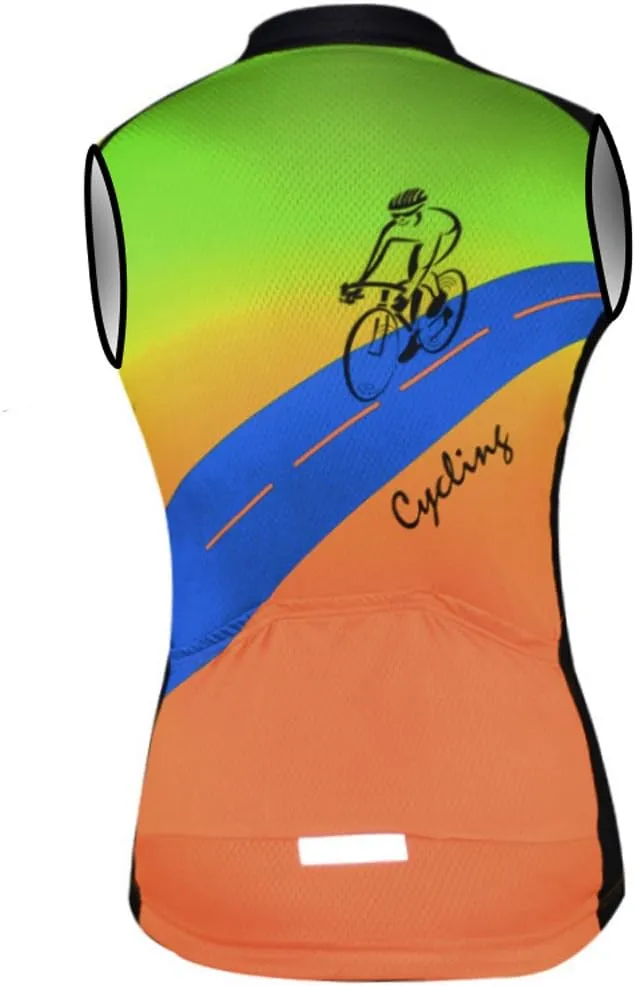 Aogda Sleeveless Cycling Jerseys Men Bike Shirts Team Biking Tops Bicycle Clothing Vests