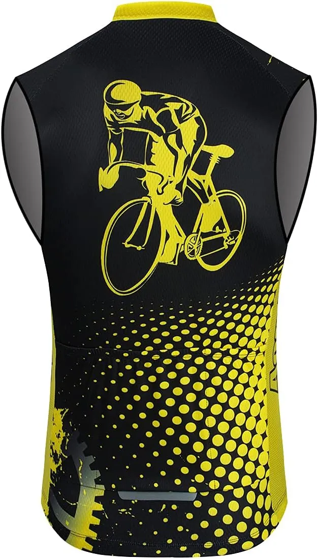 Aogda Sleeveless Cycling Jerseys Men Bike Shirts Team Biking Tops Bicycle Clothing Vests