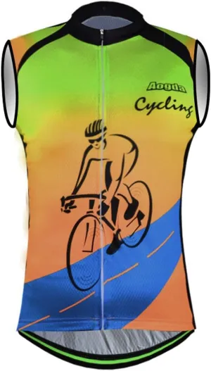 Aogda Sleeveless Cycling Jerseys Men Bike Shirts Team Biking Tops Bicycle Clothing Vests