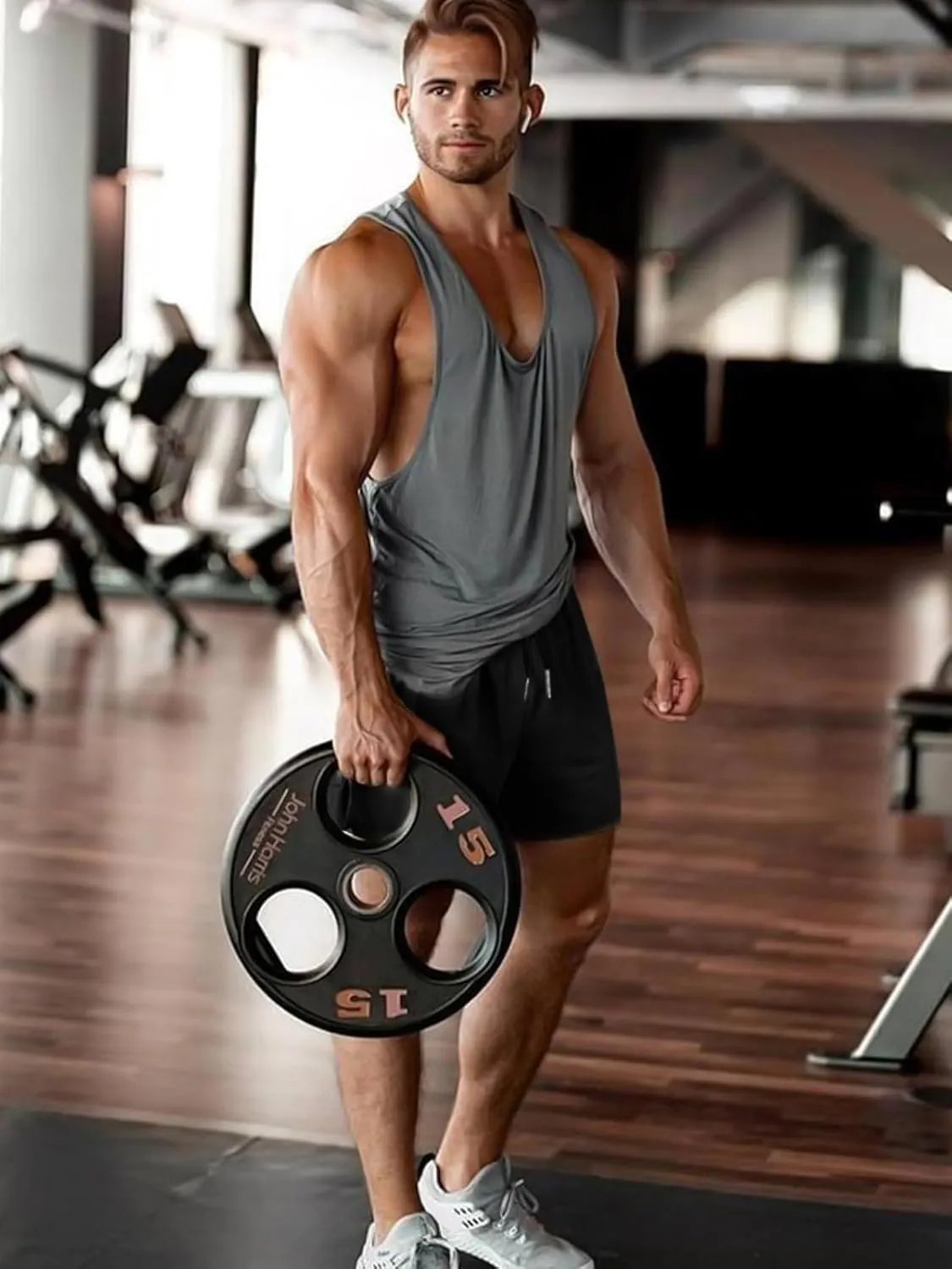 Aolesy Mens Workout Shorts with Zip Pocket 5" Lightweight Gym Running Shorts Linerless Bodybuilding Athletic Shorts