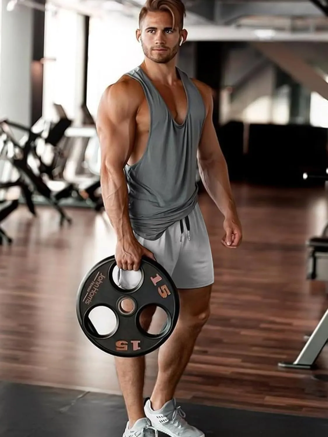 Aolesy Mens Workout Shorts with Zip Pocket 5" Lightweight Gym Running Shorts Linerless Bodybuilding Athletic Shorts