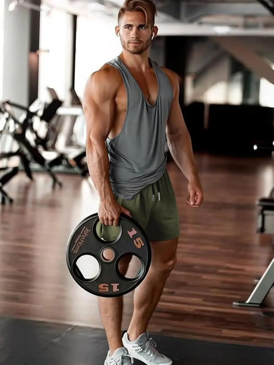 Aolesy Mens Workout Shorts with Zip Pocket 5" Lightweight Gym Running Shorts Linerless Bodybuilding Athletic Shorts