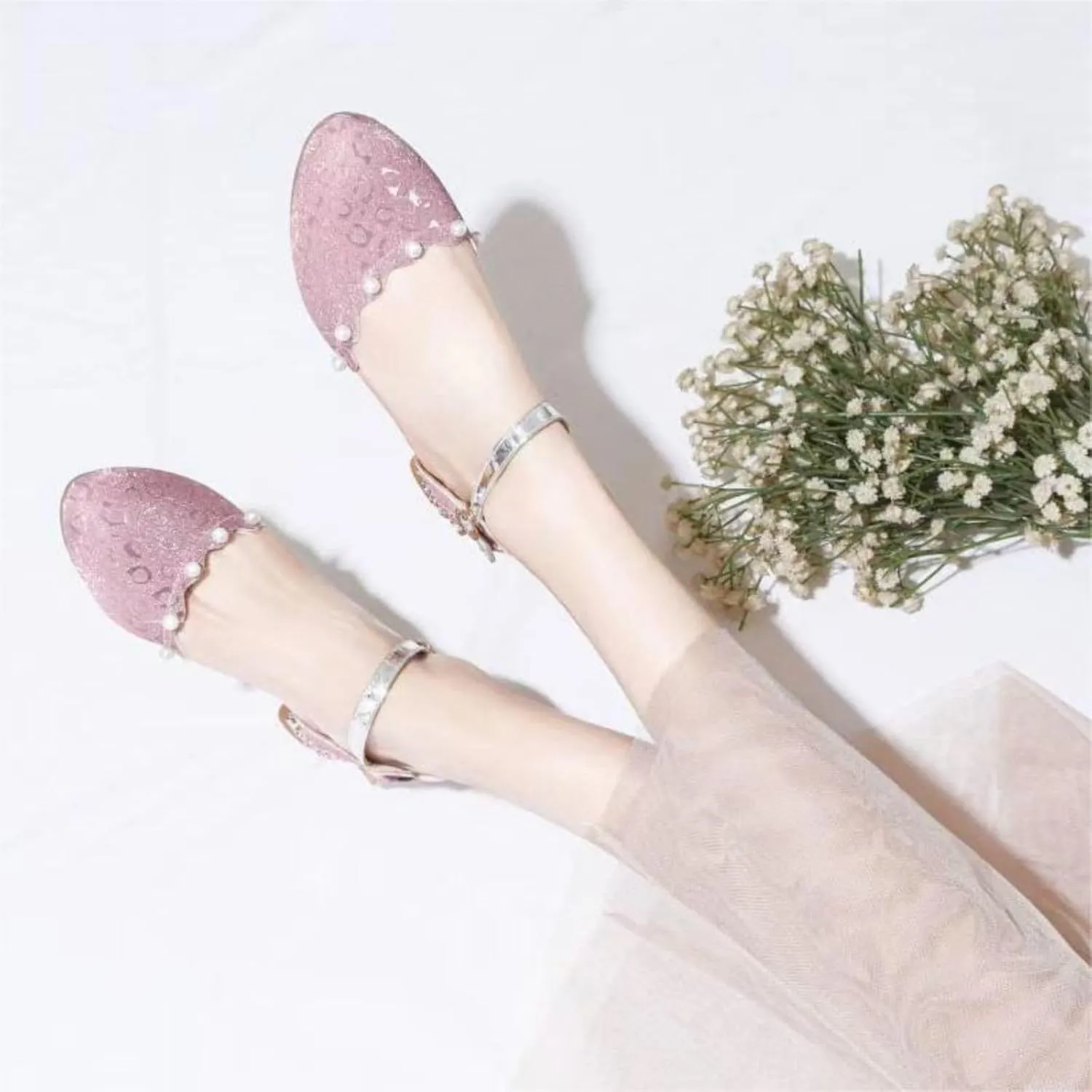 AOQUNFS Girls Dress Shoes Latin Ballroom Dance Shoes Mary Jane Low Heels Wedding Party Sandals,DS-2067