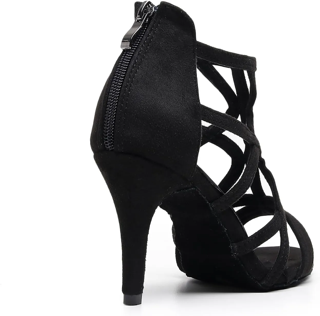 AOQUNFS Women Ballroom Dance Shoes Open-Toe Latin Salsa Practice Performance Dance Heels,Model 7277