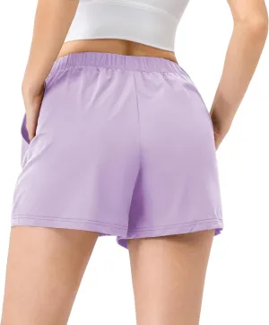 Athletic Shorts for Women High Waisted Workout Active Running Shorts Quick Dry Sports Yoga Gym Shorts