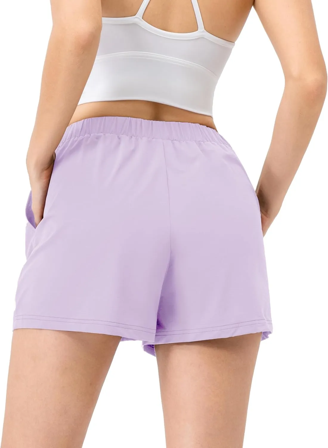Athletic Shorts for Women High Waisted Workout Active Running Shorts Quick Dry Sports Yoga Gym Shorts
