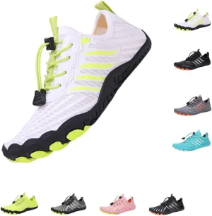 Barefoot Shoes Women & Men, Non-Slip Breathable Waterproof Wide Toe Running Walking Barefoot Shoes Unisex(A White,8men/10women)