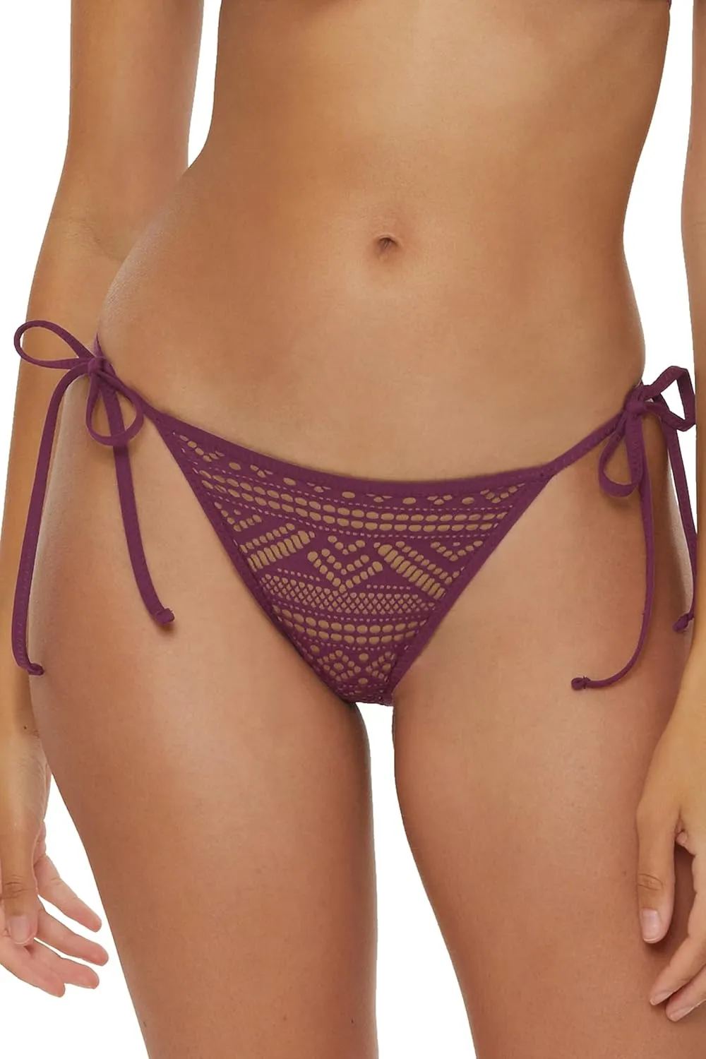 BECCA Women's Color Code Tie Side Bikini Bottom, Cheeky Coverage, Swimwear Separates