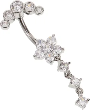 Belly Button Hoop Jewelry Belly Piercing Jewelry Navel Rings for Women Flower Design Comfortable