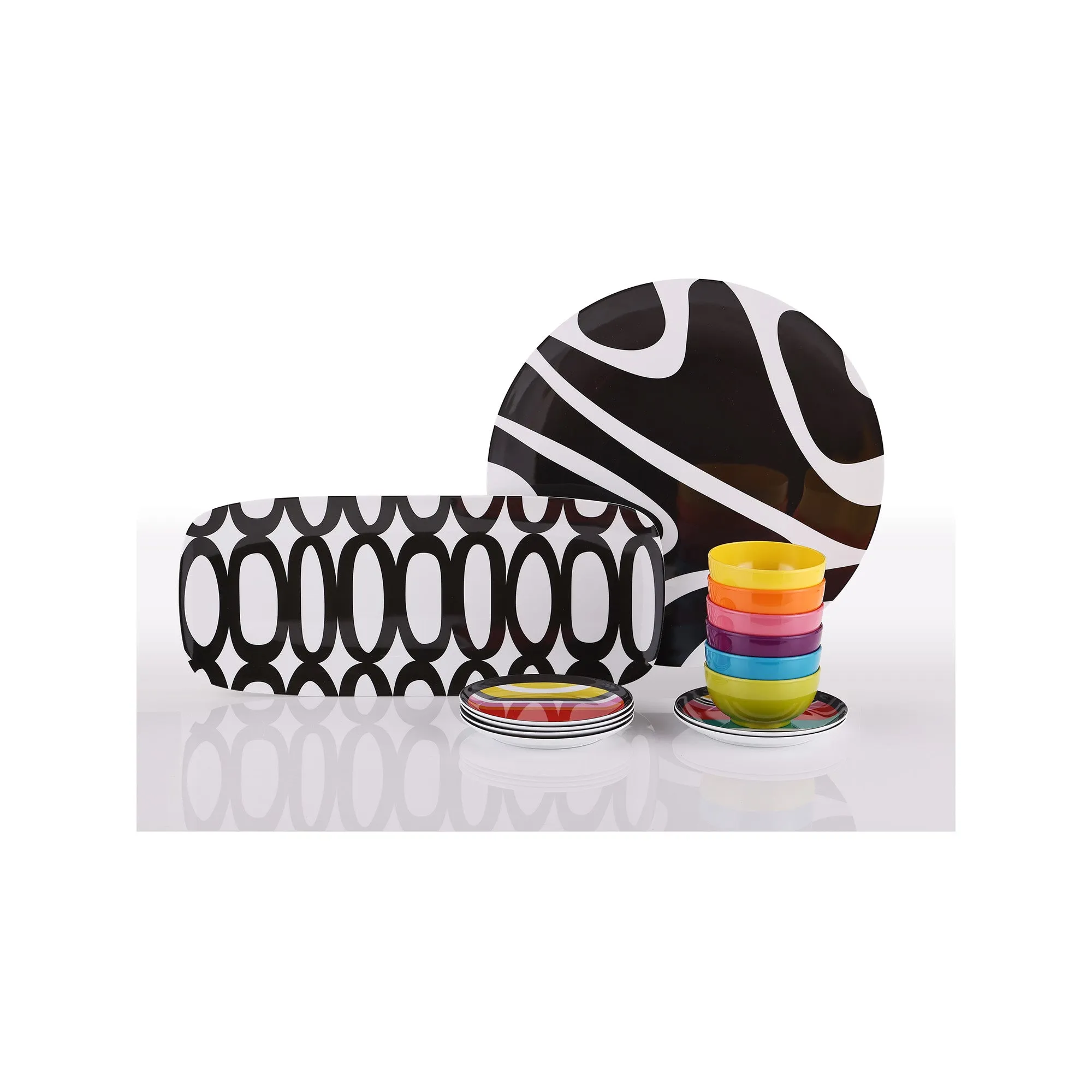 Black & White 19" Rectangular Platter