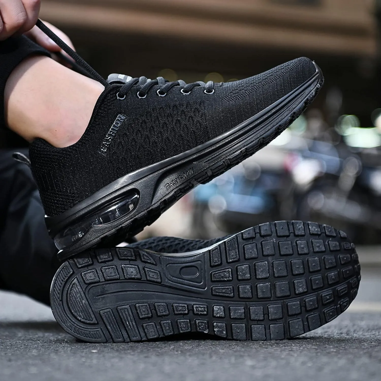 BORAMAX Mens Walking Shoes Running Sneakers Breathable Slip On Athletic Shoes for Workout Gym Jogging Training