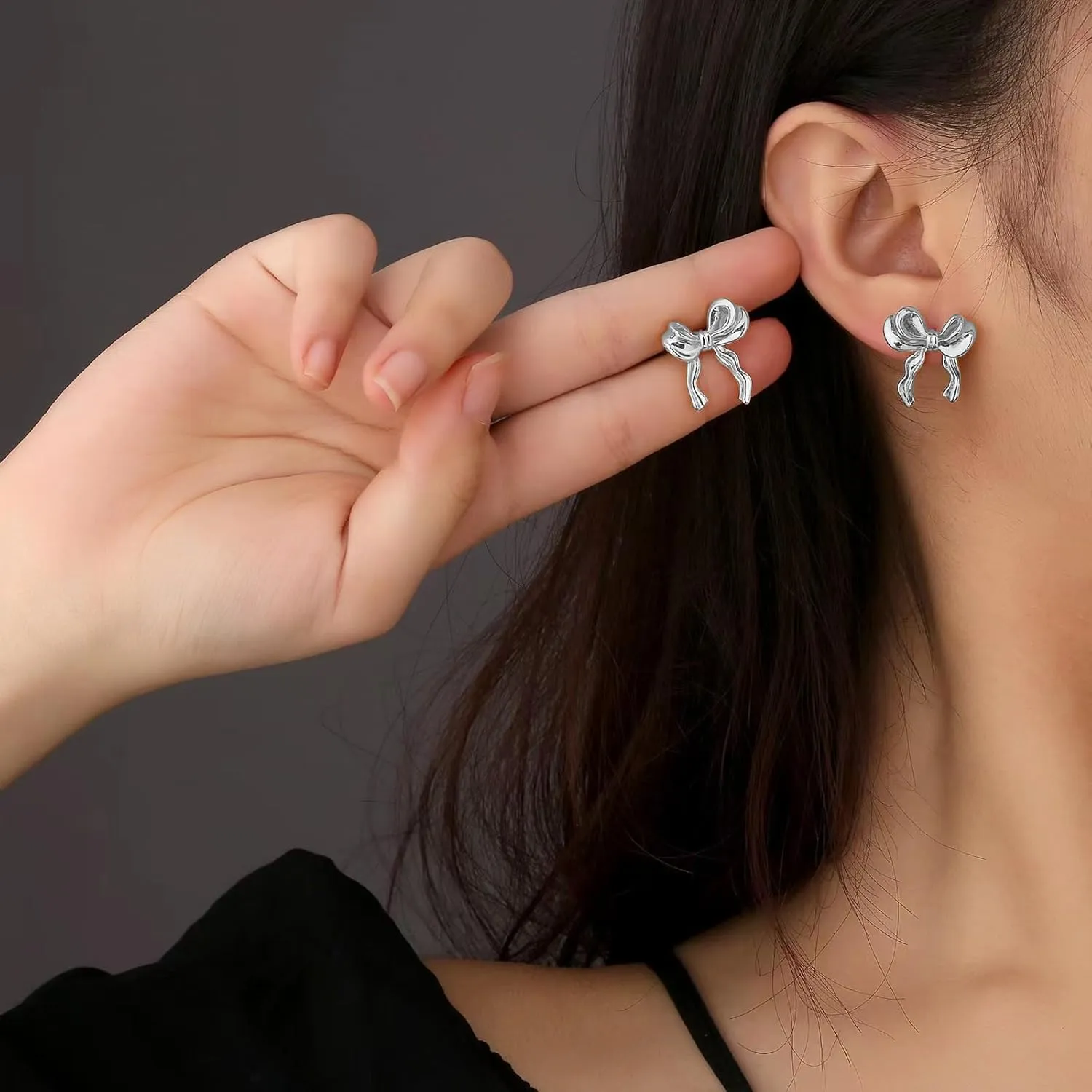 Bow Necklace Earrings Bracelet Bow Jewelry Sets for Women Dainty Gold Jewelry Set Bowknot Pendant Necklace Ribbon Stud Earrings Trendy Stuff Jewelry Gifts