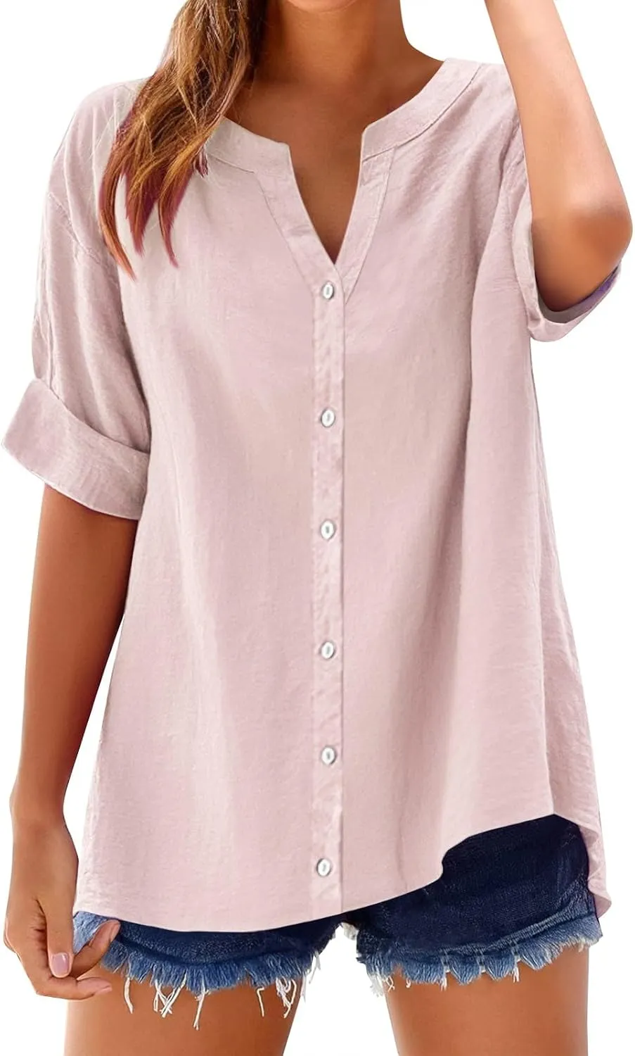 Button Down Shirts Linen Tops Long Sleeve Shirt Women Boho Autumn Ladies Summer Casual Blouses