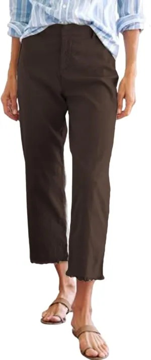 Capri Pants for Women Wide Leg Cropped Pants Casual Summer Relaxed Fit Knit Waist Cropped Pant Hiking Capris