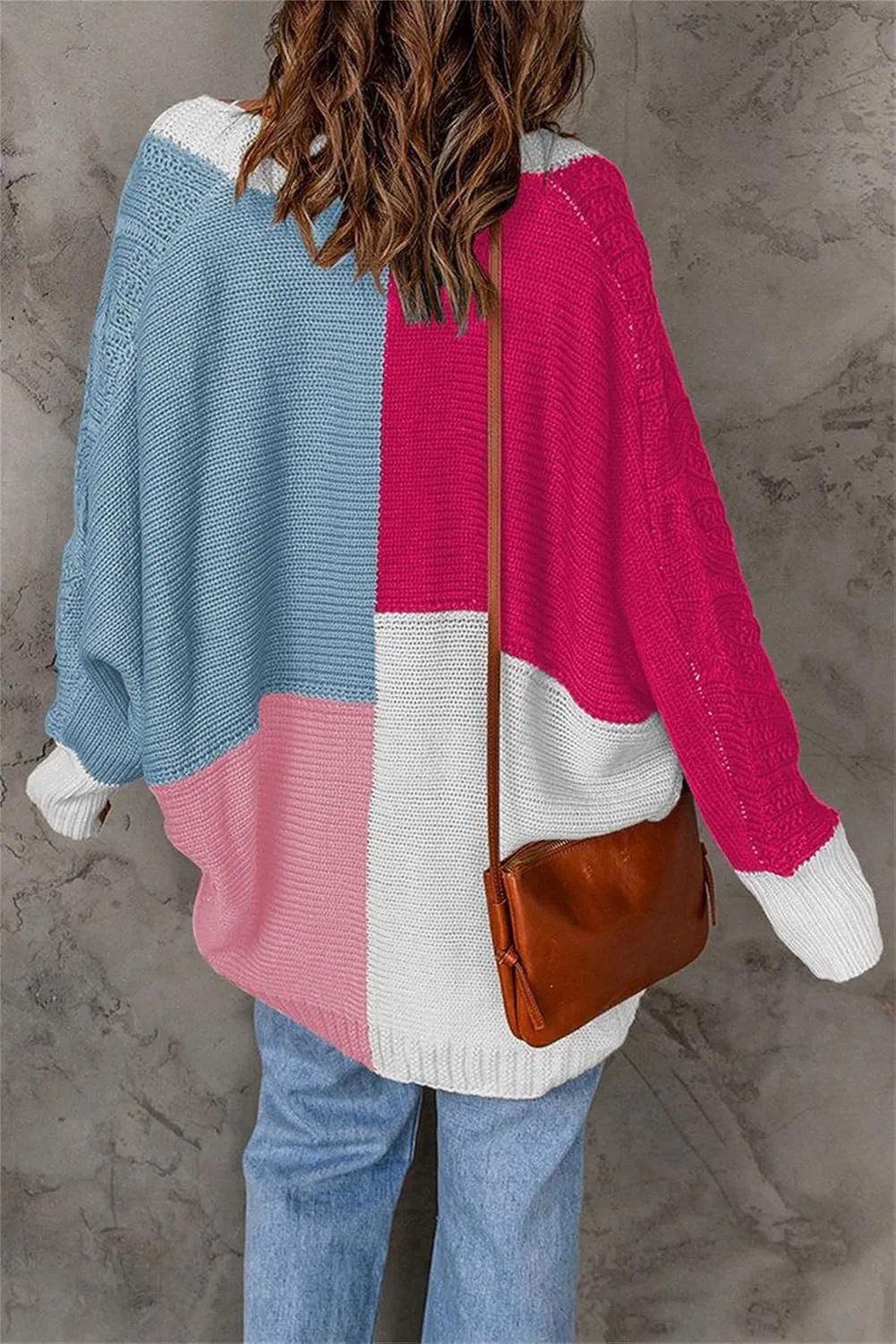 Cardigan Sweaters for Women Casual Long Sleeve Color Block Chunky Cable Knit Open Front Cardigans Fall Sweater Coats
