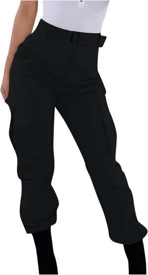 Cargo Joggers Women's Relaxed Fit Stretch Cargo Straight Pant Casual High Waist Military Outdoor Trousers Sweatpants
