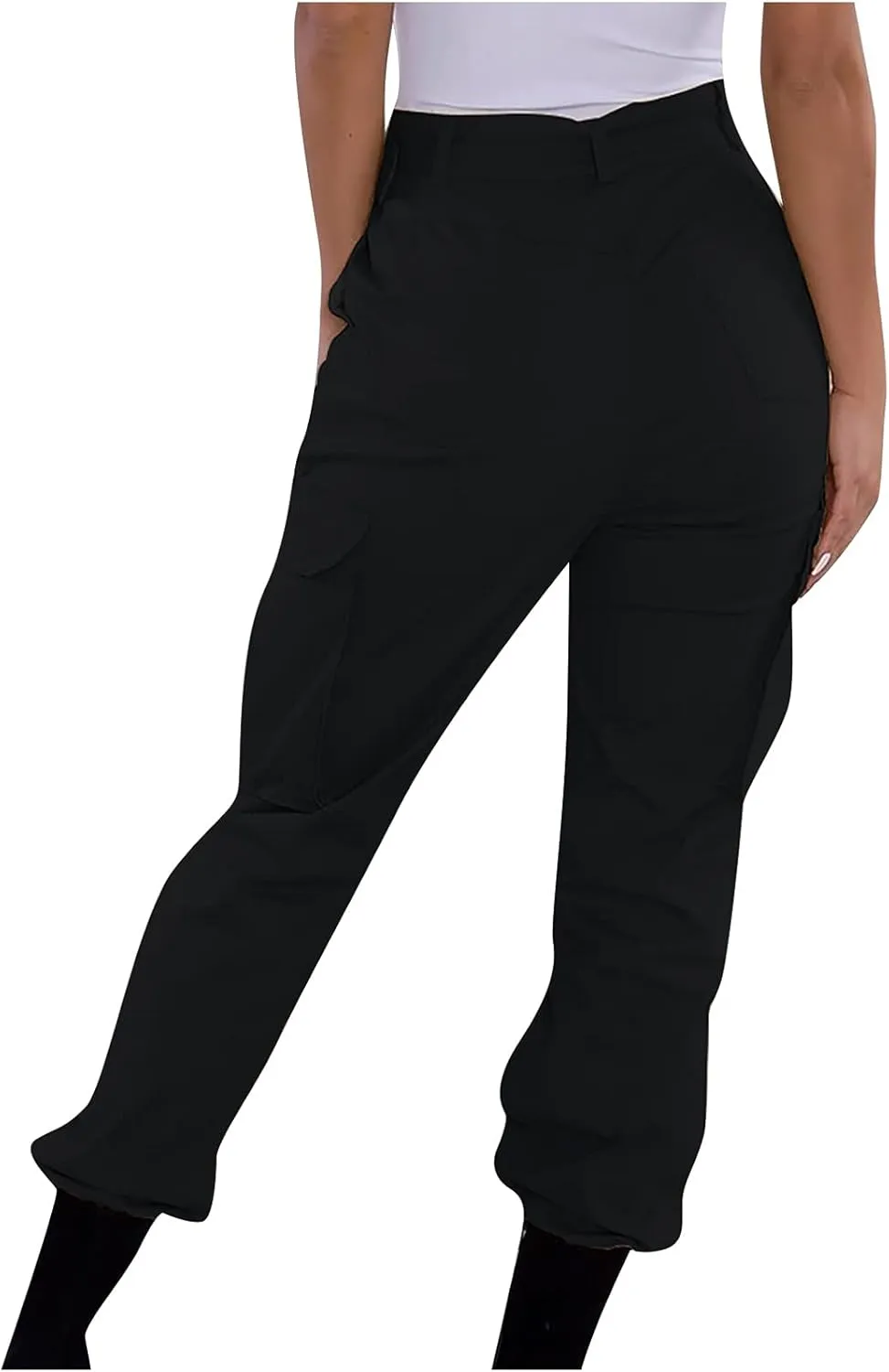 Cargo Joggers Women's Relaxed Fit Stretch Cargo Straight Pant Casual High Waist Military Outdoor Trousers Sweatpants