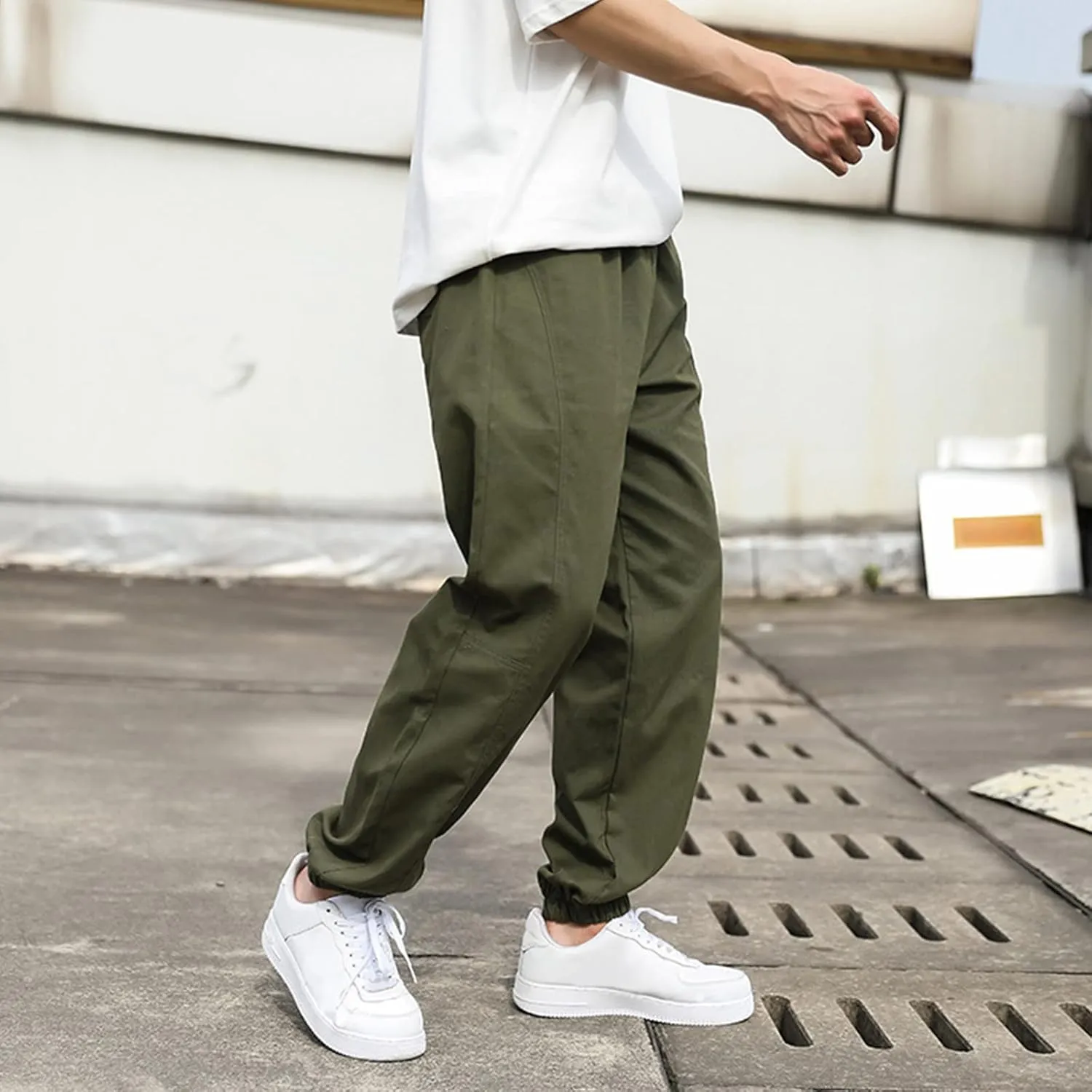 Cargo Pants for Men Big and Tall Thermal Winter Running Athletic Joggers with Pockets Men's Gym Training Jogger Pants