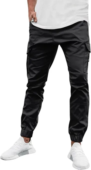 Cargo Trousers for Men Straight-Leg Trousers Mens Heavyweight Cargo Fleece Sweatpants Stretch Elastic Waist Jogger
