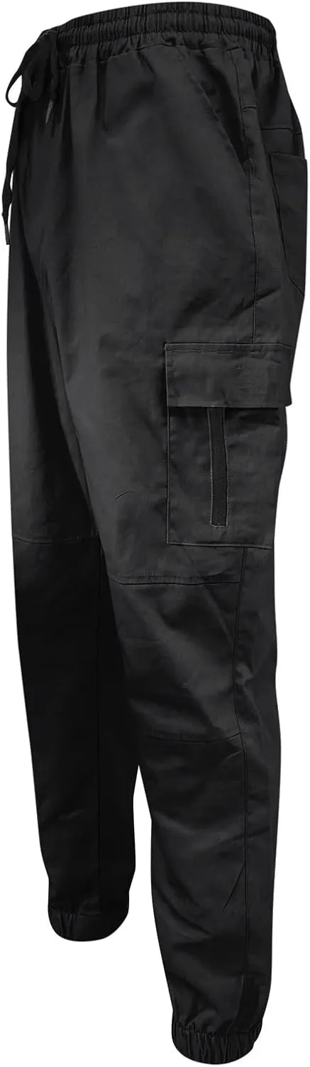 Cargo Trousers for Men Straight-Leg Trousers Mens Heavyweight Cargo Fleece Sweatpants Stretch Elastic Waist Jogger