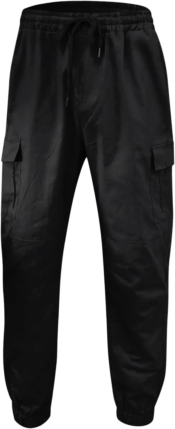 Cargo Trousers for Men Straight-Leg Trousers Mens Heavyweight Cargo Fleece Sweatpants Stretch Elastic Waist Jogger