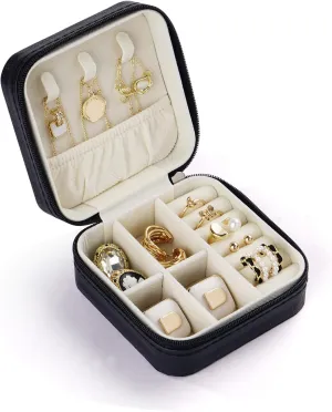 CASEGRACE Travel Jewelry Case, Small Jewelry Box Portable Jewelry Travel Organizer Display Storage Case for Rings Earring Necklace Bracelet, Gift for Women Girl