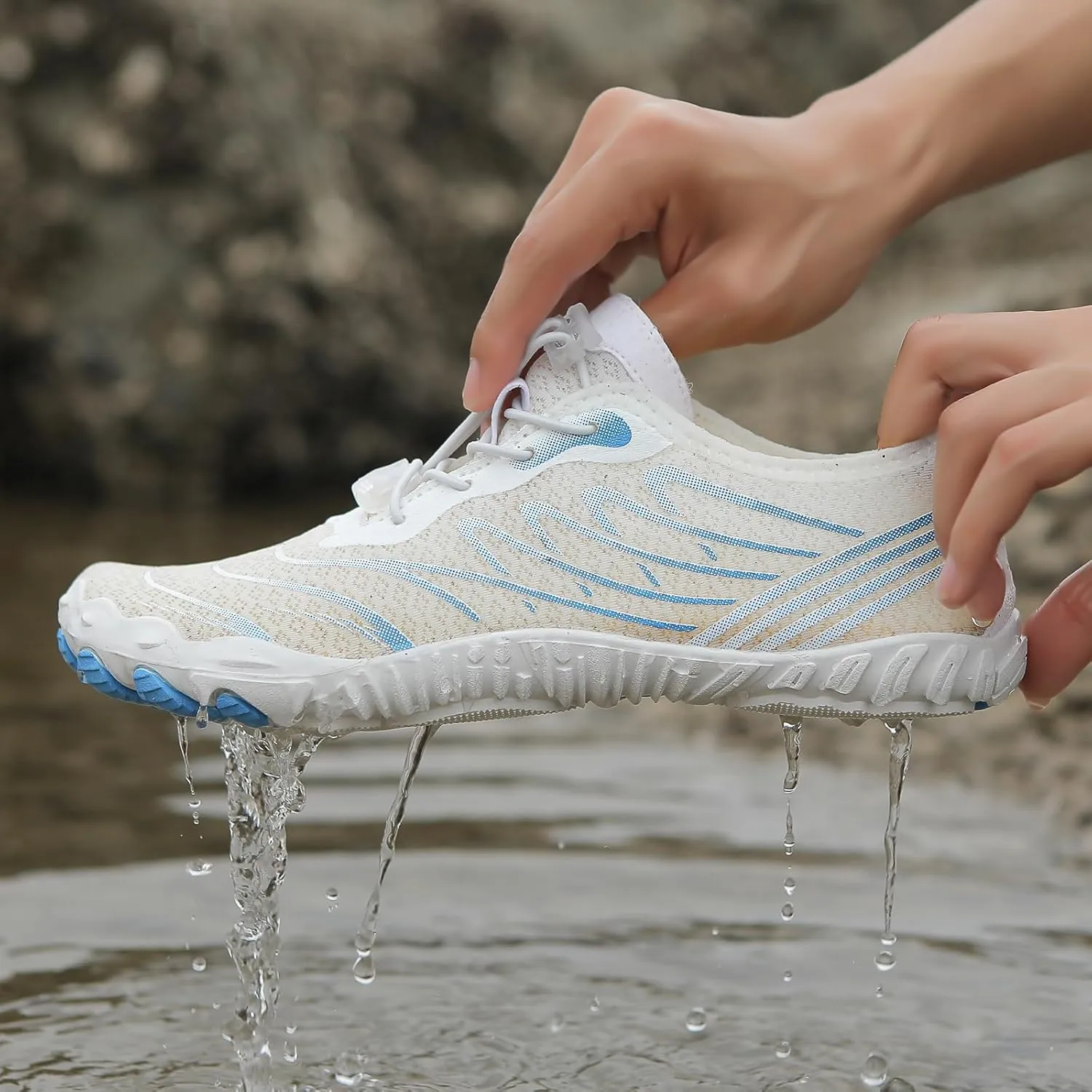 Casual Barefoot Shoes Women Quick Dry Beach Shoes for Walking, Running, Hiking, Yoga Exercise Grounded Footwear Wide Toe Box Low Top Sneakers Breathable Water Socks Lightweight Footwear Summer Shoe