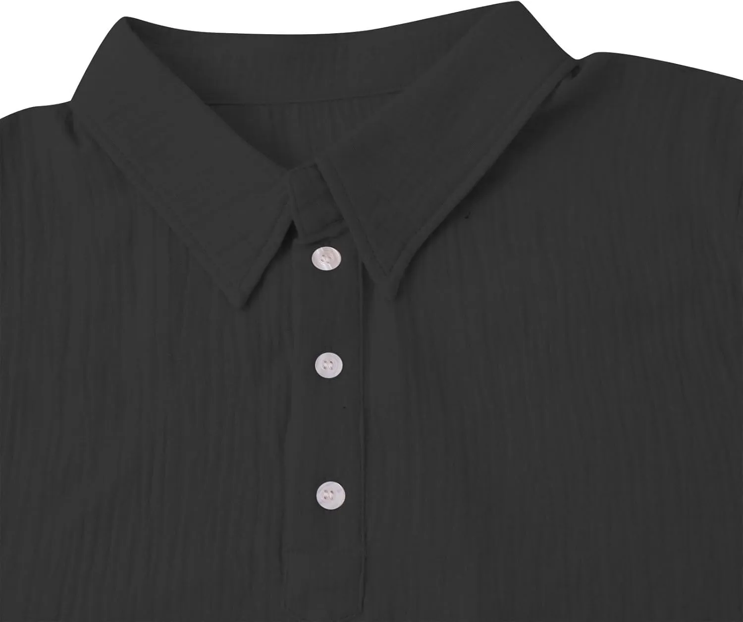 Casual Polo Shirts for Men Classic Pleated Textured Tops Summer Moisture Wicking Quick Dry Shirts Button Lapel Tops