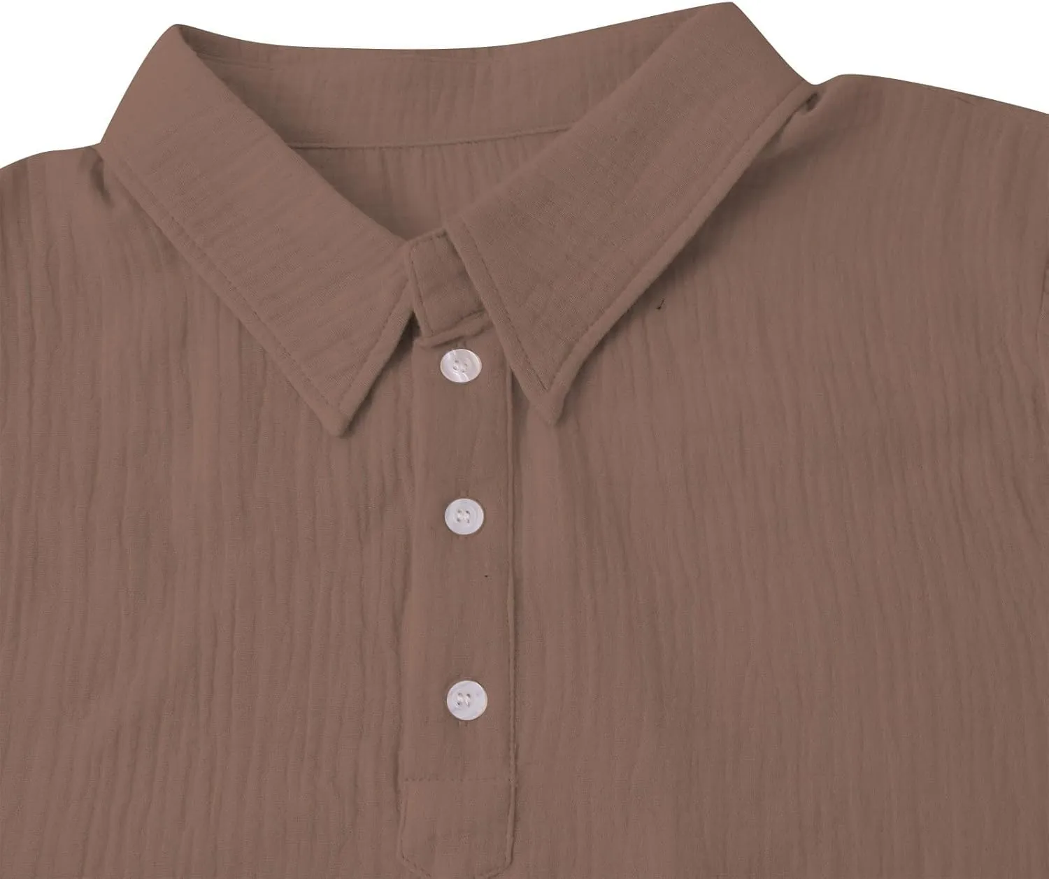 Casual Polo Shirts for Men Classic Pleated Textured Tops Summer Moisture Wicking Quick Dry Shirts Button Lapel Tops
