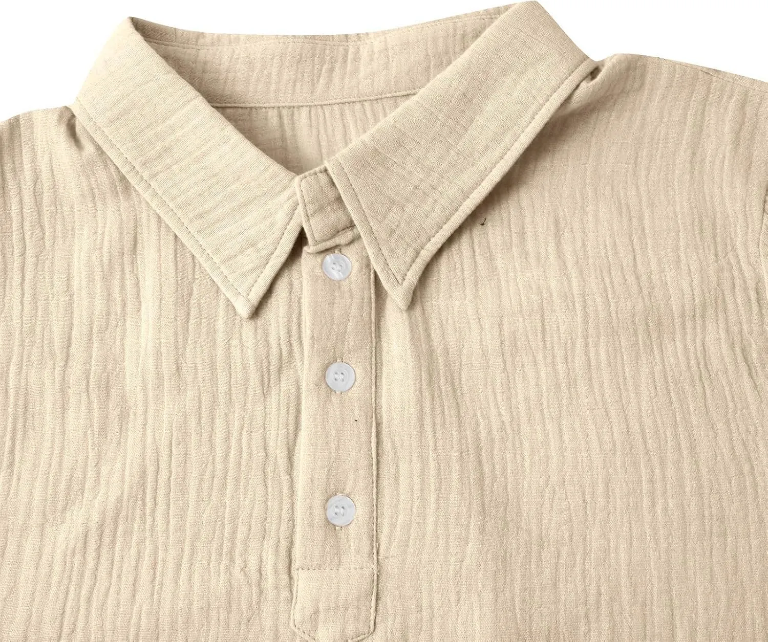 Casual Polo Shirts for Men Classic Pleated Textured Tops Summer Moisture Wicking Quick Dry Shirts Button Lapel Tops