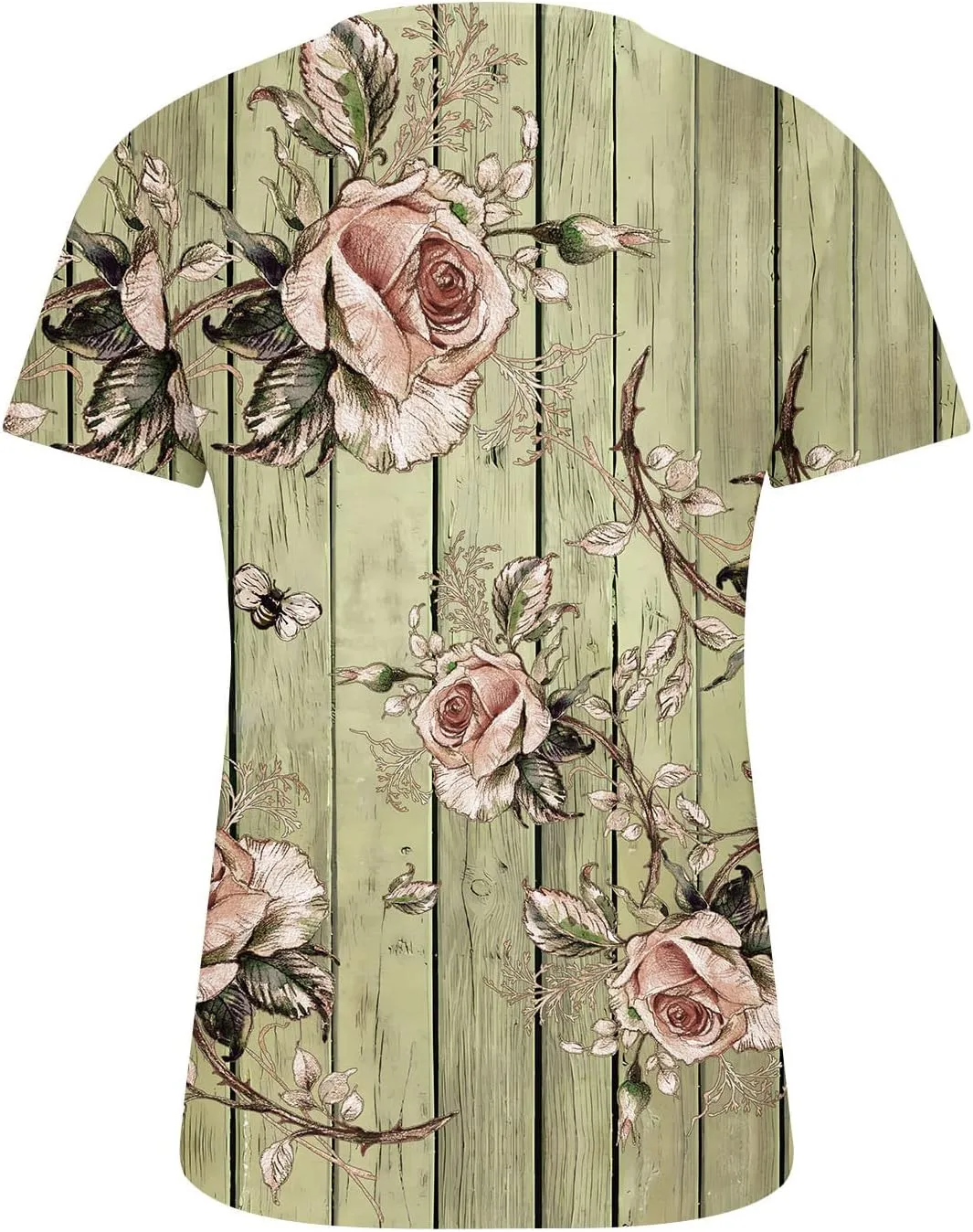 Ceboyel Women Floral Print Henley Shirts Button Down V Neck Sexy Causal Tops Short Sleeve Tunic Blouses Dressy Ladies Outfits