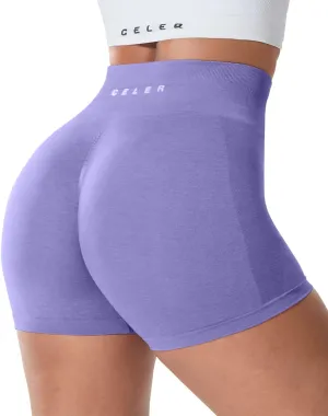 CELER Womens Workout Shorts Seamless Scrunch Butt Gym Shorts High Waisted Yoga Athletic Booty Shorts