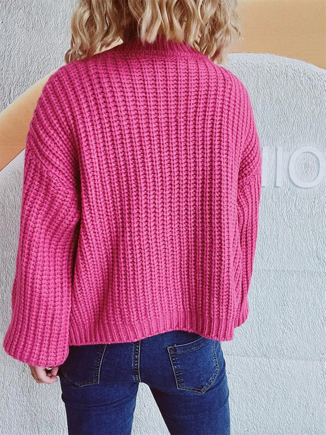 CHARTOU Women's Cable Knit Crop Button Up Sweater Short Chunky Open Front Cardigan Long Sleeve Outfits Fall
