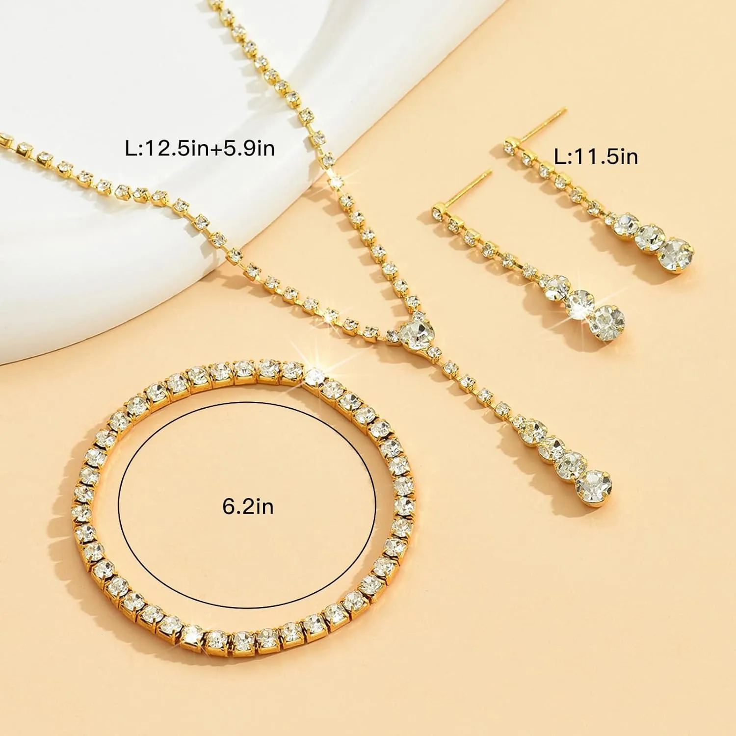 choice of all Wedding Jewelry Set for Brides Bridesmaids Silver Rhinestone Necklace Earrings Bracelet Sets Formal Costume Jewelry Prom Jewelry Sets for Women