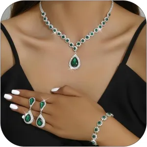 choice of all Wedding Jewelry Set for Brides Bridesmaids Silver Rhinestone Necklace Earrings Bracelet Sets Formal Costume Jewelry Prom Jewelry Sets for Women