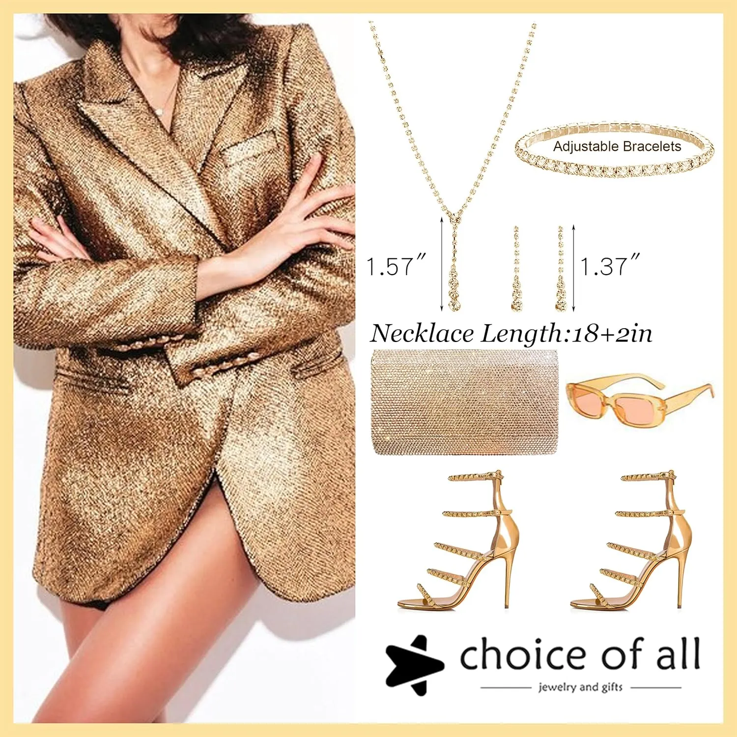 choice of all Wedding Jewelry Set for Brides Bridesmaids Silver Rhinestone Necklace Earrings Bracelet Sets Formal Costume Jewelry Prom Jewelry Sets for Women