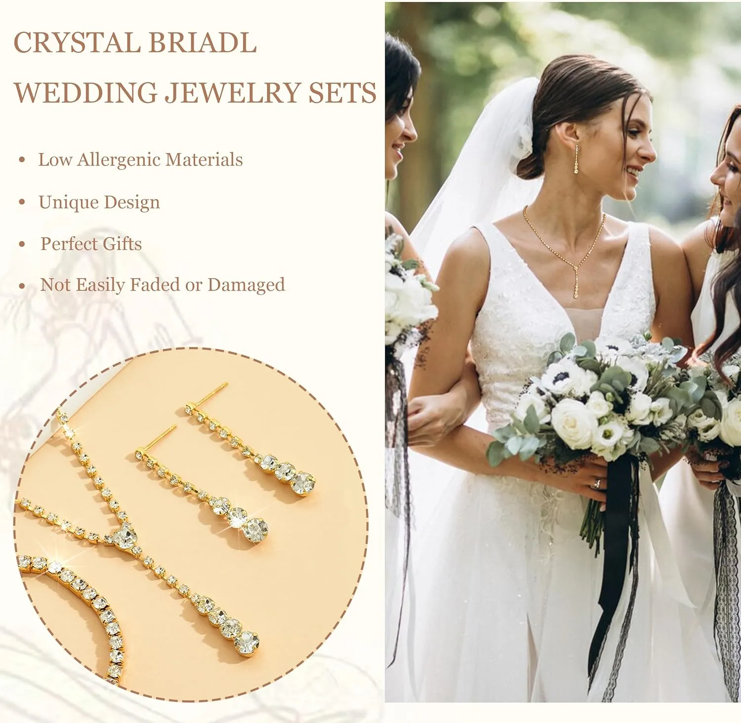 choice of all Wedding Jewelry Set for Brides Bridesmaids Silver Rhinestone Necklace Earrings Bracelet Sets Formal Costume Jewelry Prom Jewelry Sets for Women