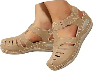 Closed Toe Wedge Sandals for Women Dressy Summer Comfortable Platform Wedges Ankle Strap Wide Width Walking Sandals Arch Support Casual Hollow Out Sandal Dress Shoes