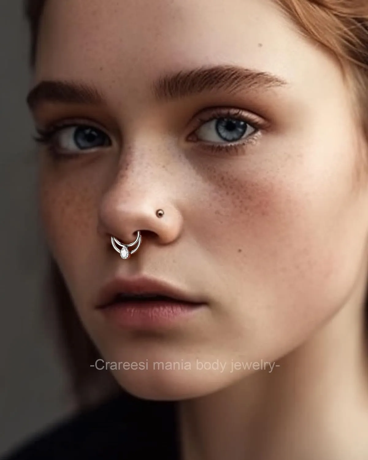 CM Crareesi Mania Double Septum Ring 16G Septum Jewelry 316L Surgical Steel Teardrop Septum Piercing Jewelry Helix Piercing Jewelry Daith Earrings for Women