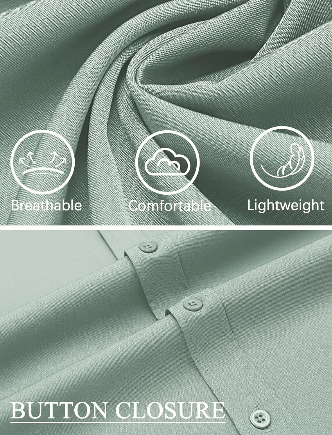 COOFANDY Mens Casual Button Down Shirts Short Sleeve Business Shirts Lightweight Wrinkle Free Dress Shirts
