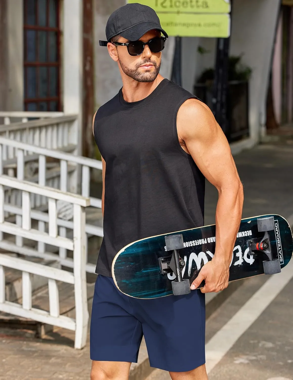 COOFANDY Men's Gym Workout Shorts 8 Inch Quick Dry Athletic Shorts Lightweight Drawstring Running Shorts
