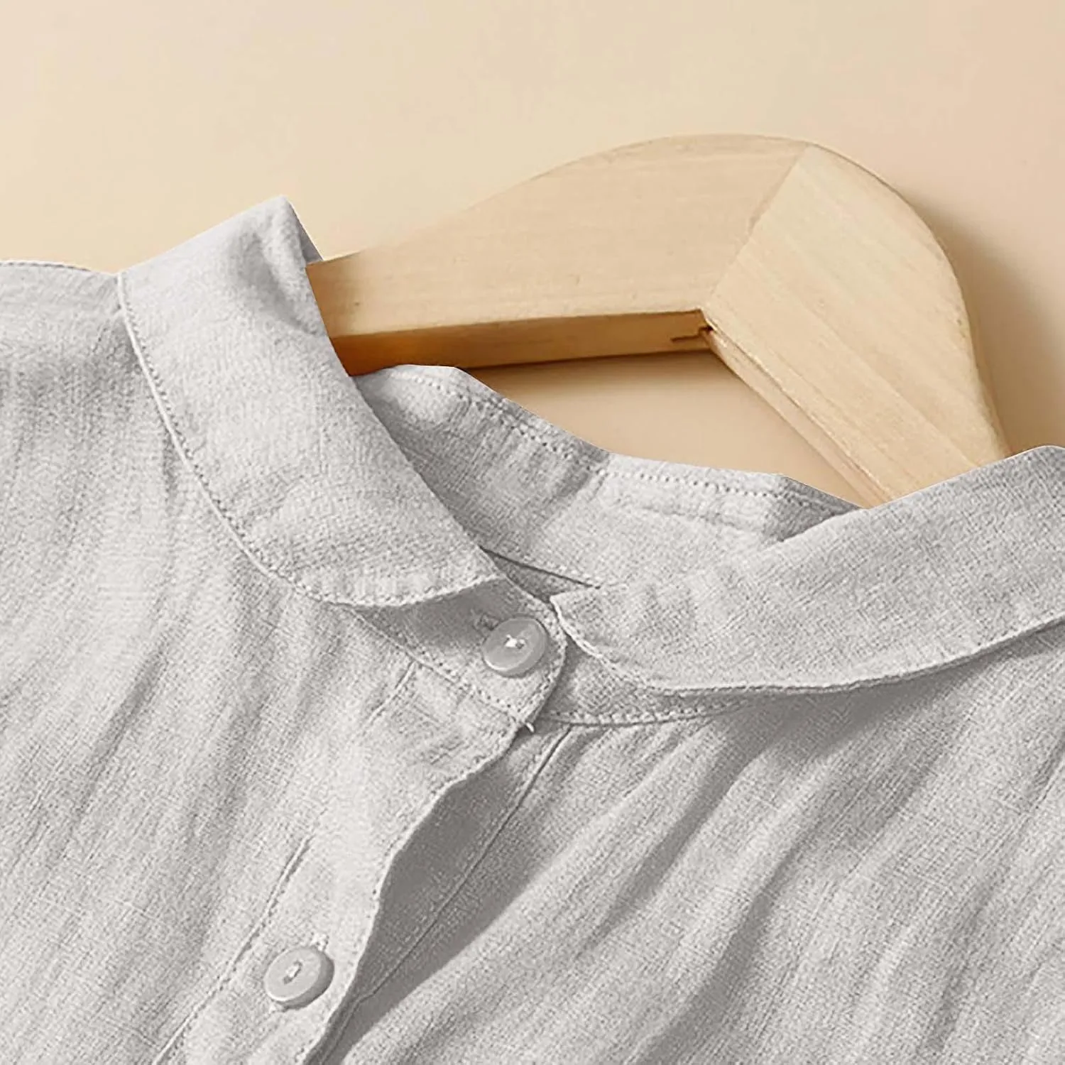 Cotton Linen Dresses for Women Casual Short Sleeve Collared Maxi Dress Spring Vacation Fashion Elegantes Dresses