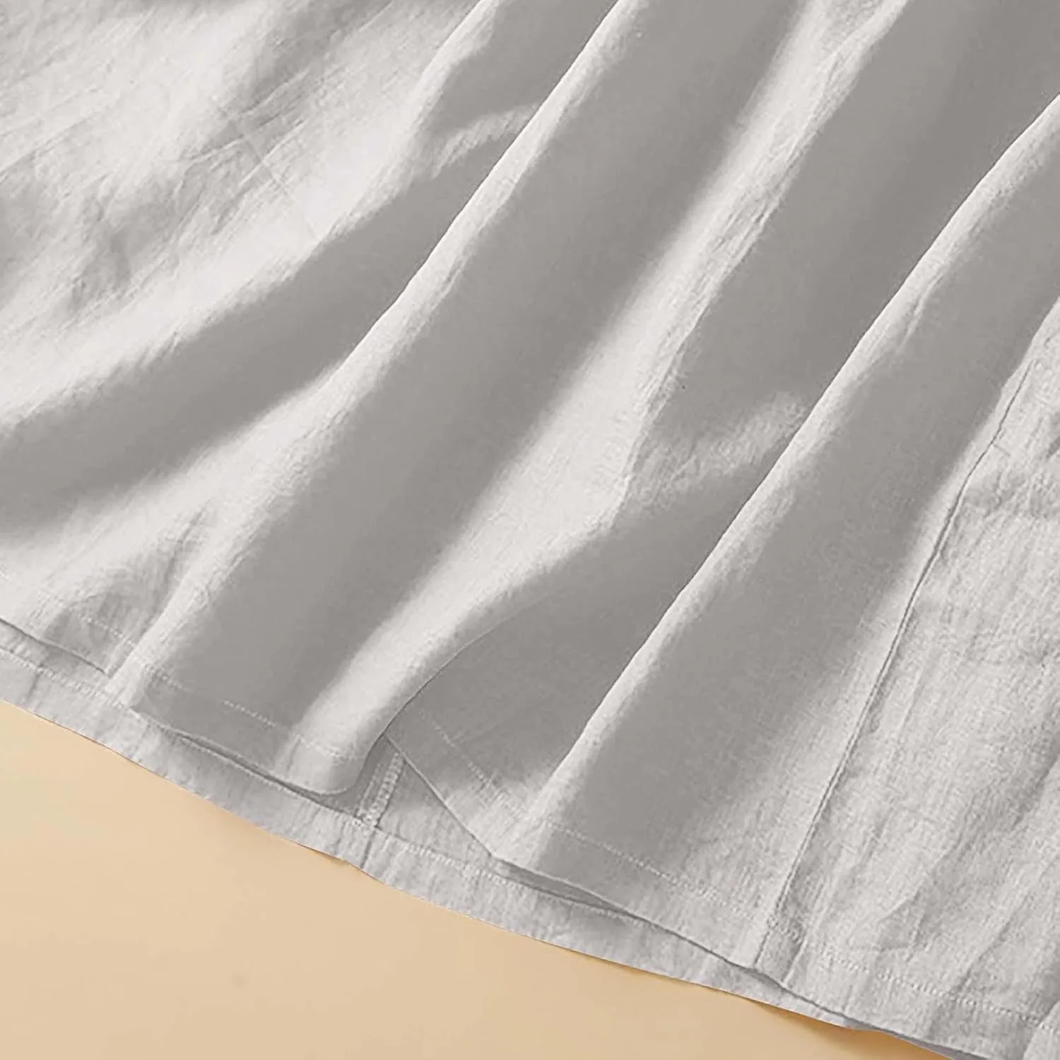Cotton Linen Dresses for Women Casual Short Sleeve Collared Maxi Dress Spring Vacation Fashion Elegantes Dresses